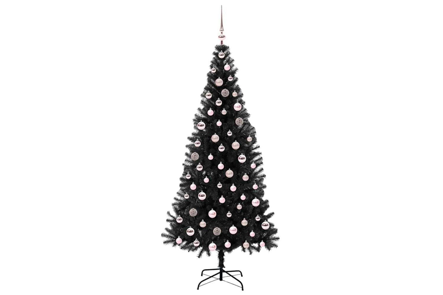 Vidaxl Christmas Tree With 300 Leds With Stand Black 210 Cm Pvc-4