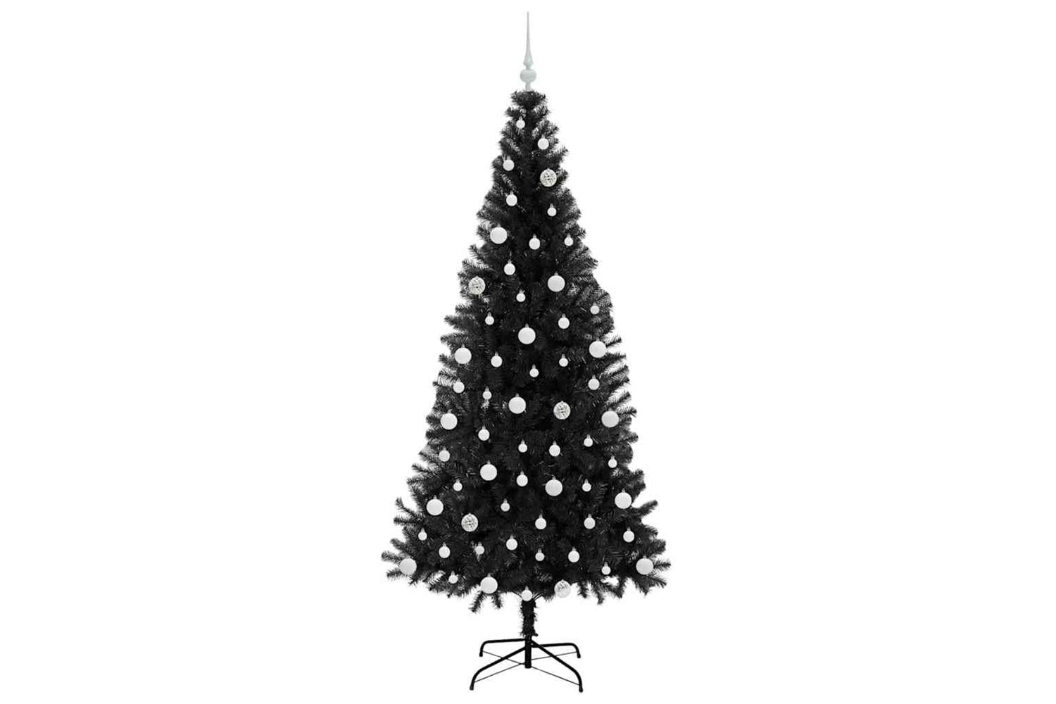 Vidaxl Christmas Tree With 300 Leds With Stand Black 210 Cm Pvc-4