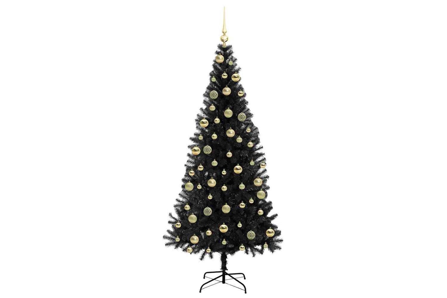 Vidaxl Christmas Tree With 300 Leds With Stand Black 210 Cm Pvc-4