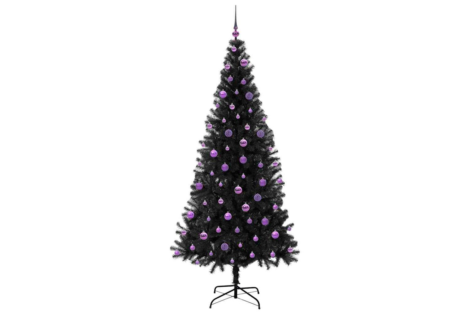 Vidaxl Christmas Tree With 300 Leds With Stand Black 210 Cm Pvc-4