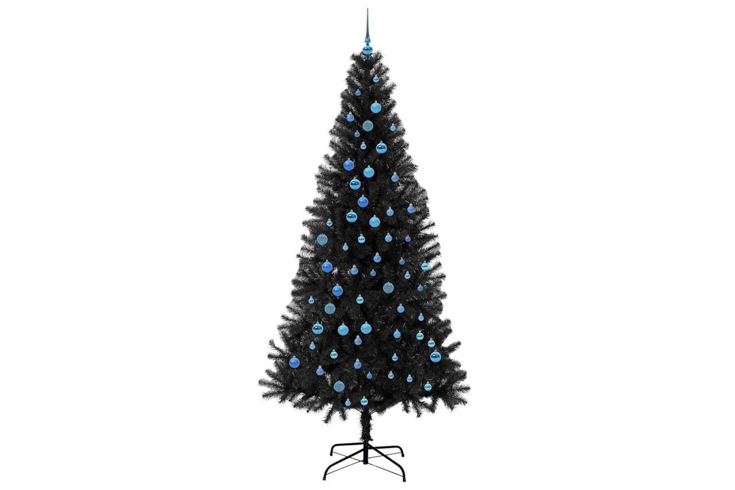 Vidaxl Christmas Tree With 300 Leds With Stand Black 240 Cm Pvc-4