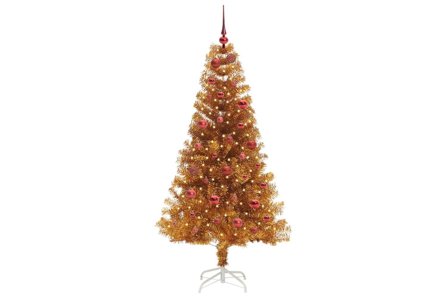Vidaxl Christmas Tree With 150 Leds With Stand Gold 150 Cm Pet-3
