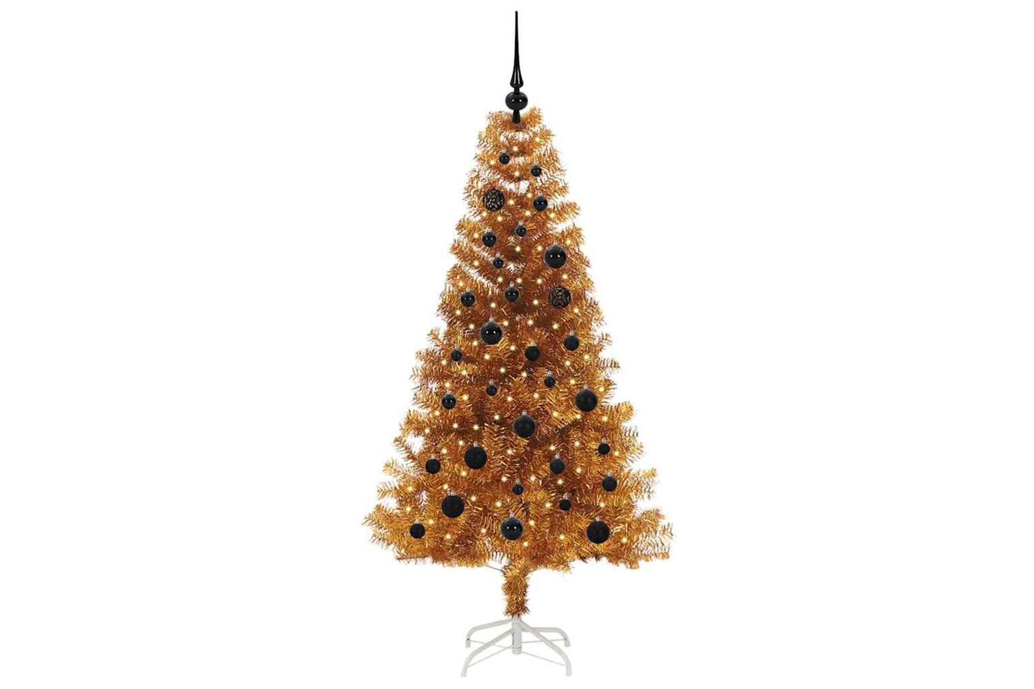 Vidaxl Christmas Tree With 150 Leds With Stand Gold 150 Cm Pet-3