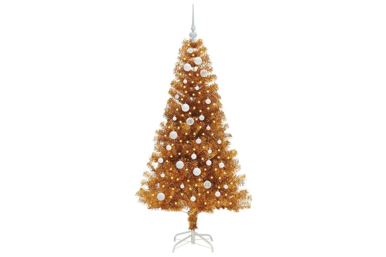Vidaxl Christmas Tree With 150 Leds With Stand Gold 150 Cm Pet-3