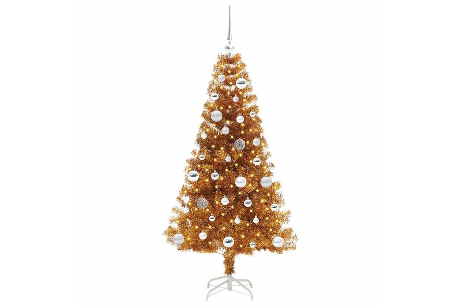 Vidaxl Christmas Tree With 150 Leds With Stand Gold 150 Cm Pet-3