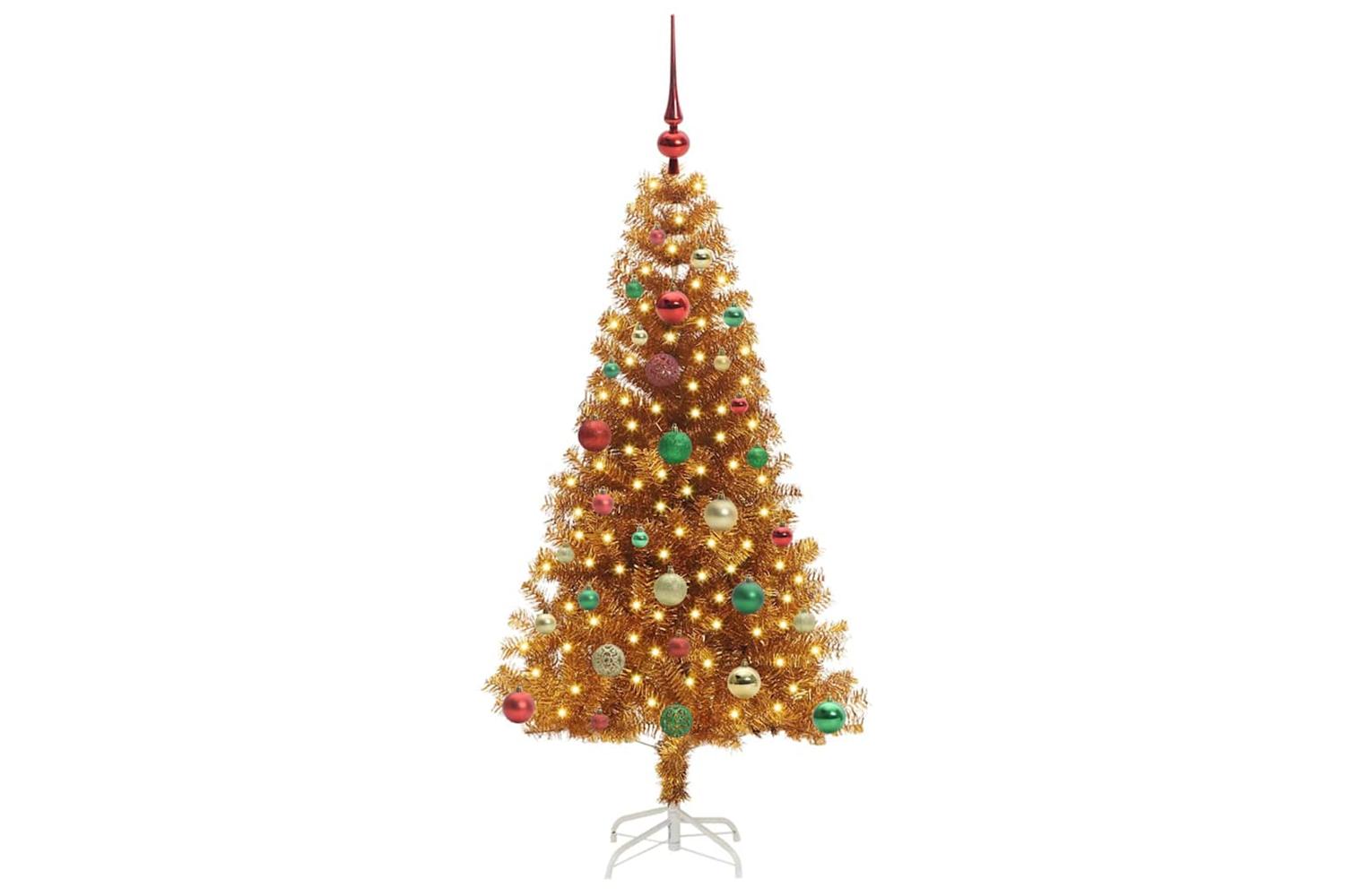 Vidaxl Christmas Tree With 150 Leds With Stand Gold 150 Cm Pet-3