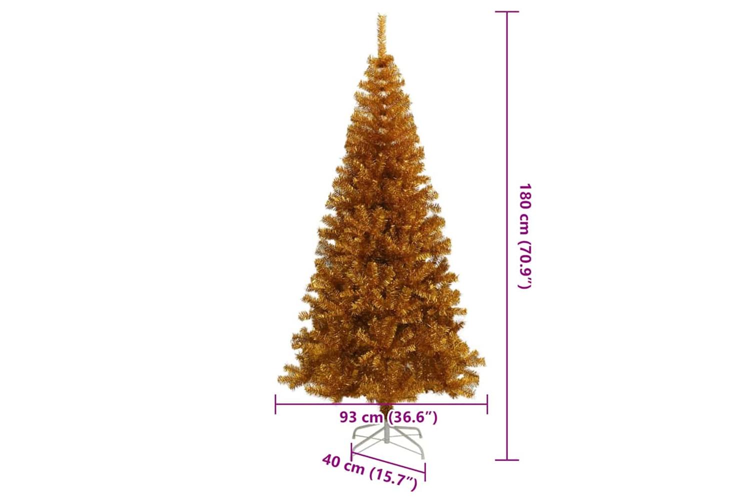 Vidaxl Christmas Tree With 300 Leds With Stand Gold 180 Cm Pet-8