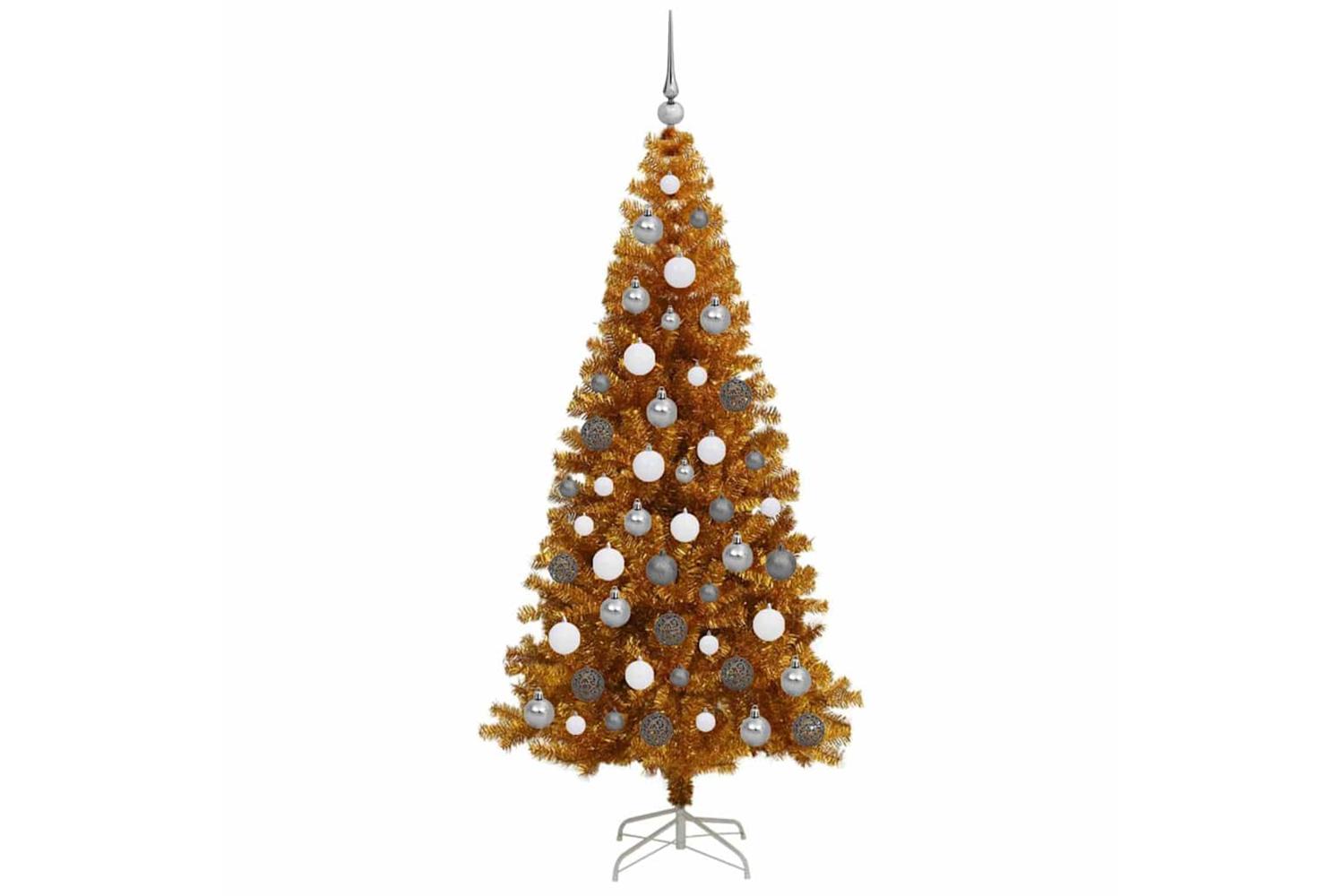Vidaxl Christmas Tree With 300 Leds With Stand Gold 180 Cm Pet-2