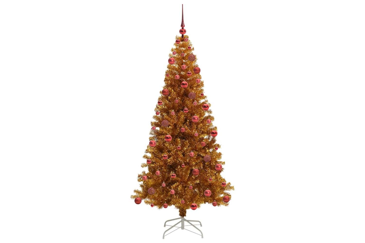 Vidaxl Christmas Tree With 300 Leds With Stand Gold 180 Cm Pet-4
