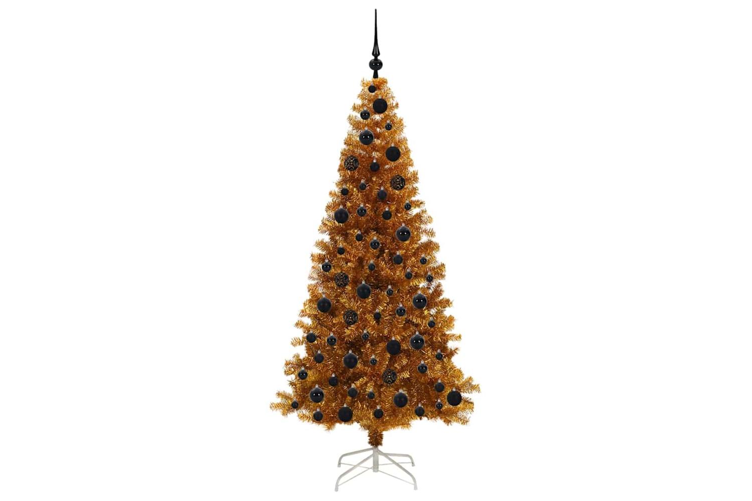 Vidaxl Christmas Tree With 300 Leds With Stand Gold 180 Cm Pet-4