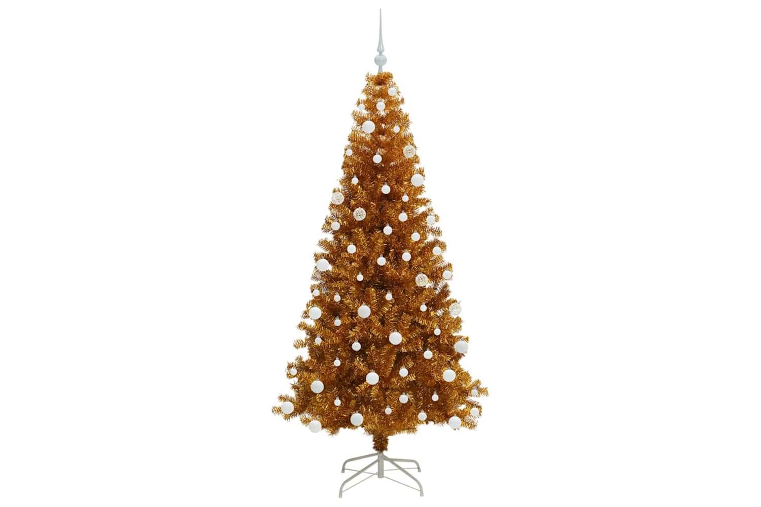 Vidaxl Christmas Tree With 300 Leds With Stand Gold 180 Cm Pet-4
