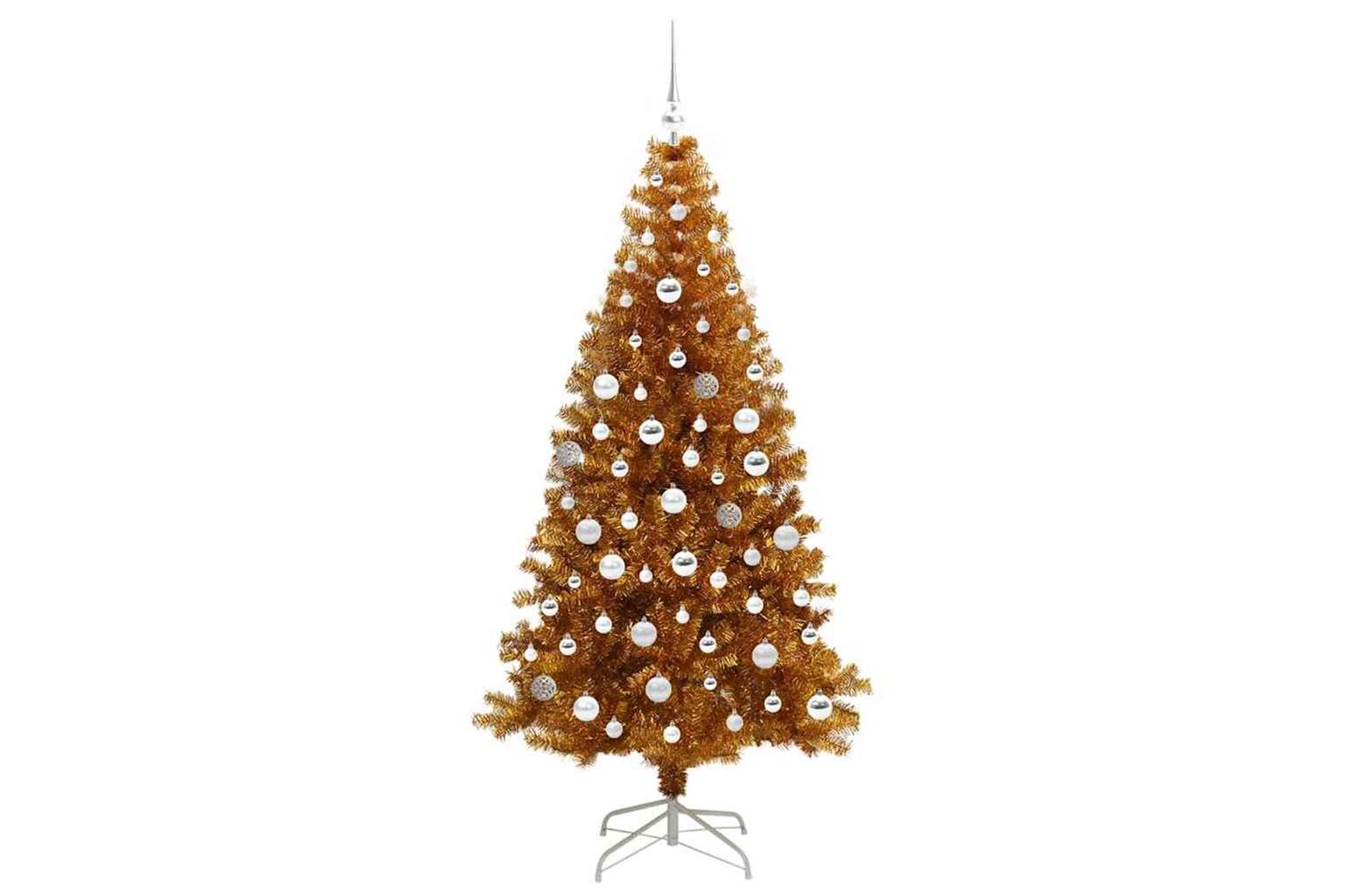 Vidaxl Christmas Tree With 300 Leds With Stand Gold 180 Cm Pet-4