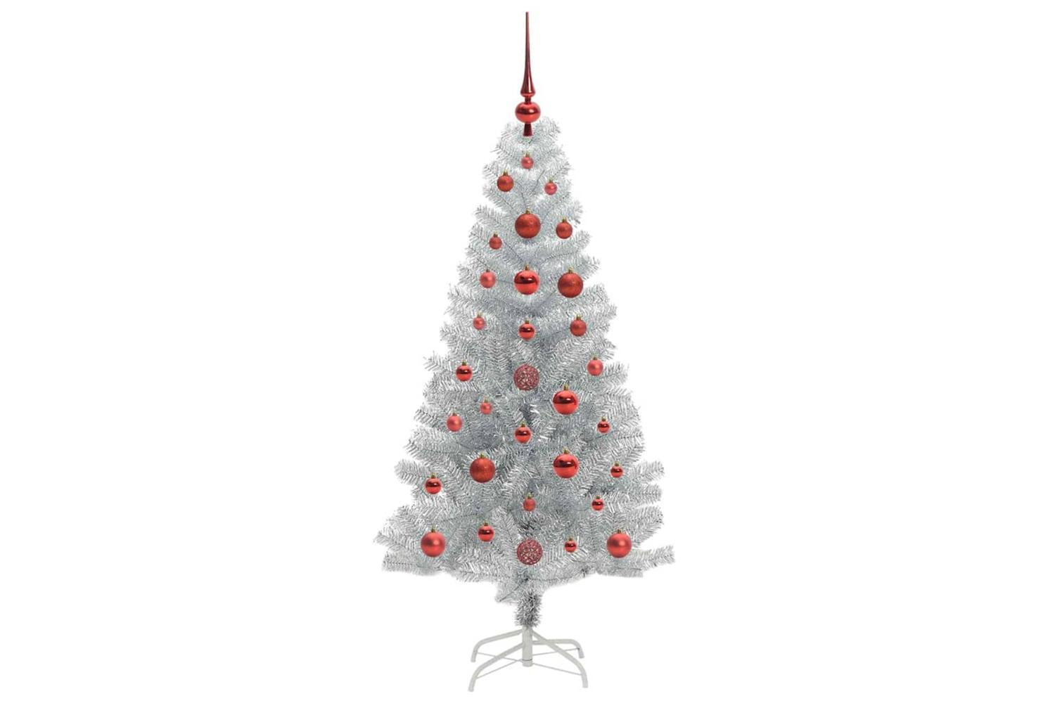 Vidaxl Christmas Tree With 150 Leds With Stand Silver 120 Cm Pet-4