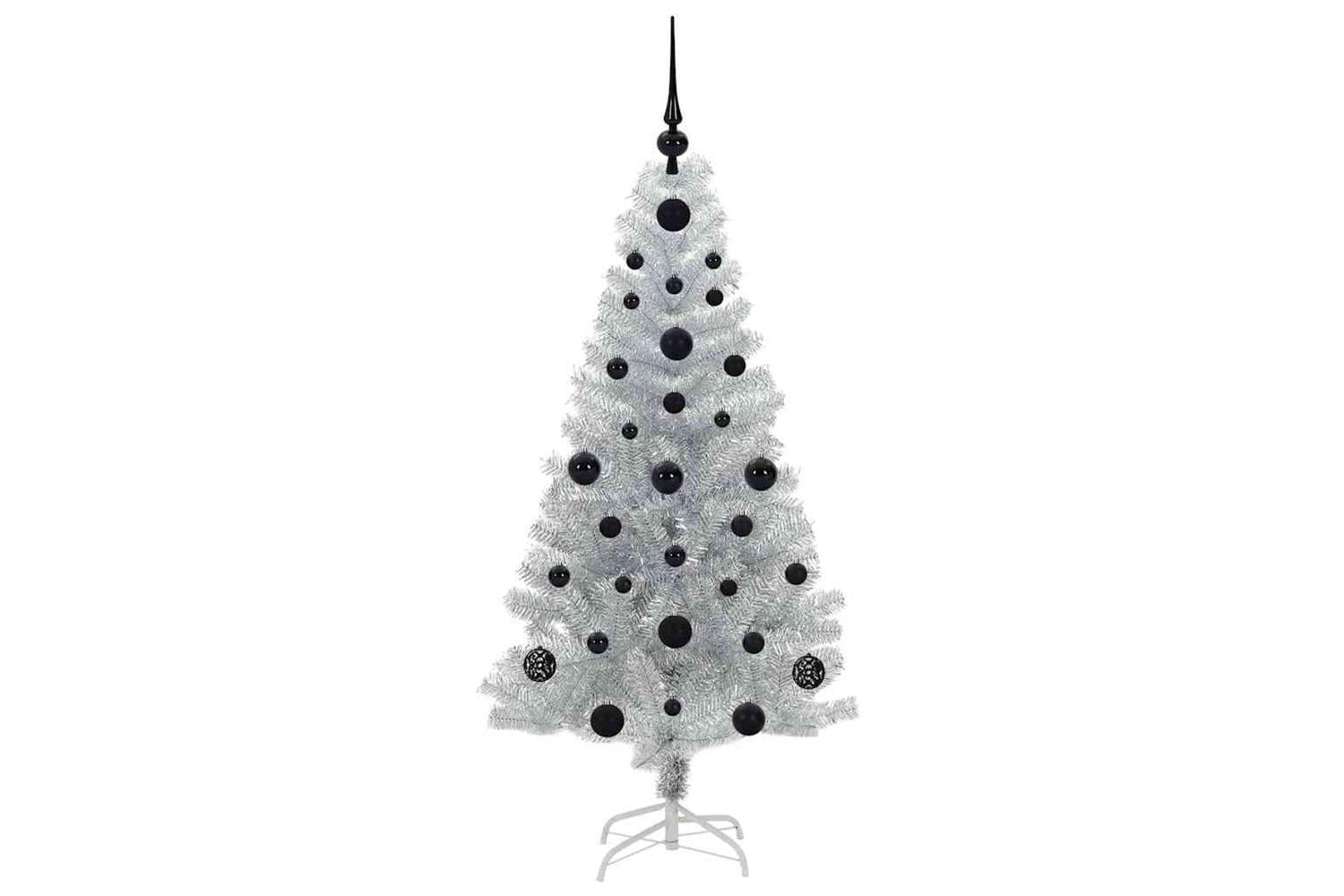 Vidaxl Christmas Tree With 150 Leds With Stand Silver 120 Cm Pet-4