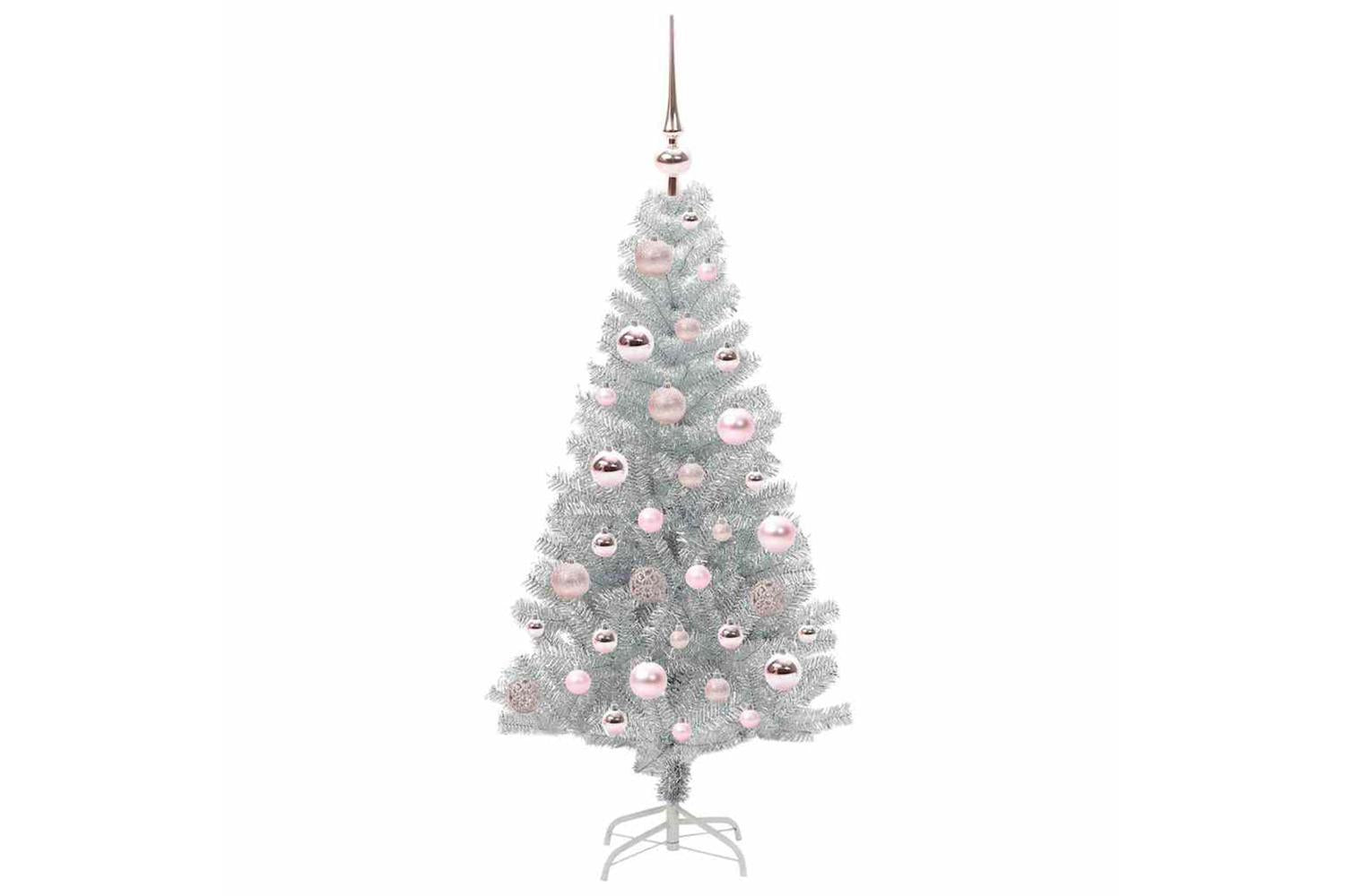 Vidaxl Christmas Tree With 150 Leds With Stand Silver 120 Cm Pet-4