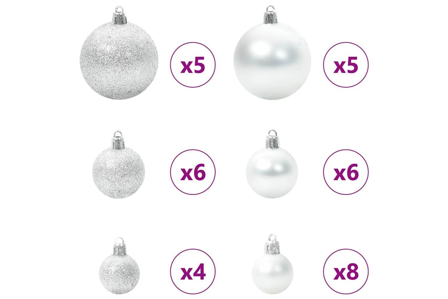 Vidaxl Christmas Tree With 150 Leds With Stand Silver 120 Cm Pet-7