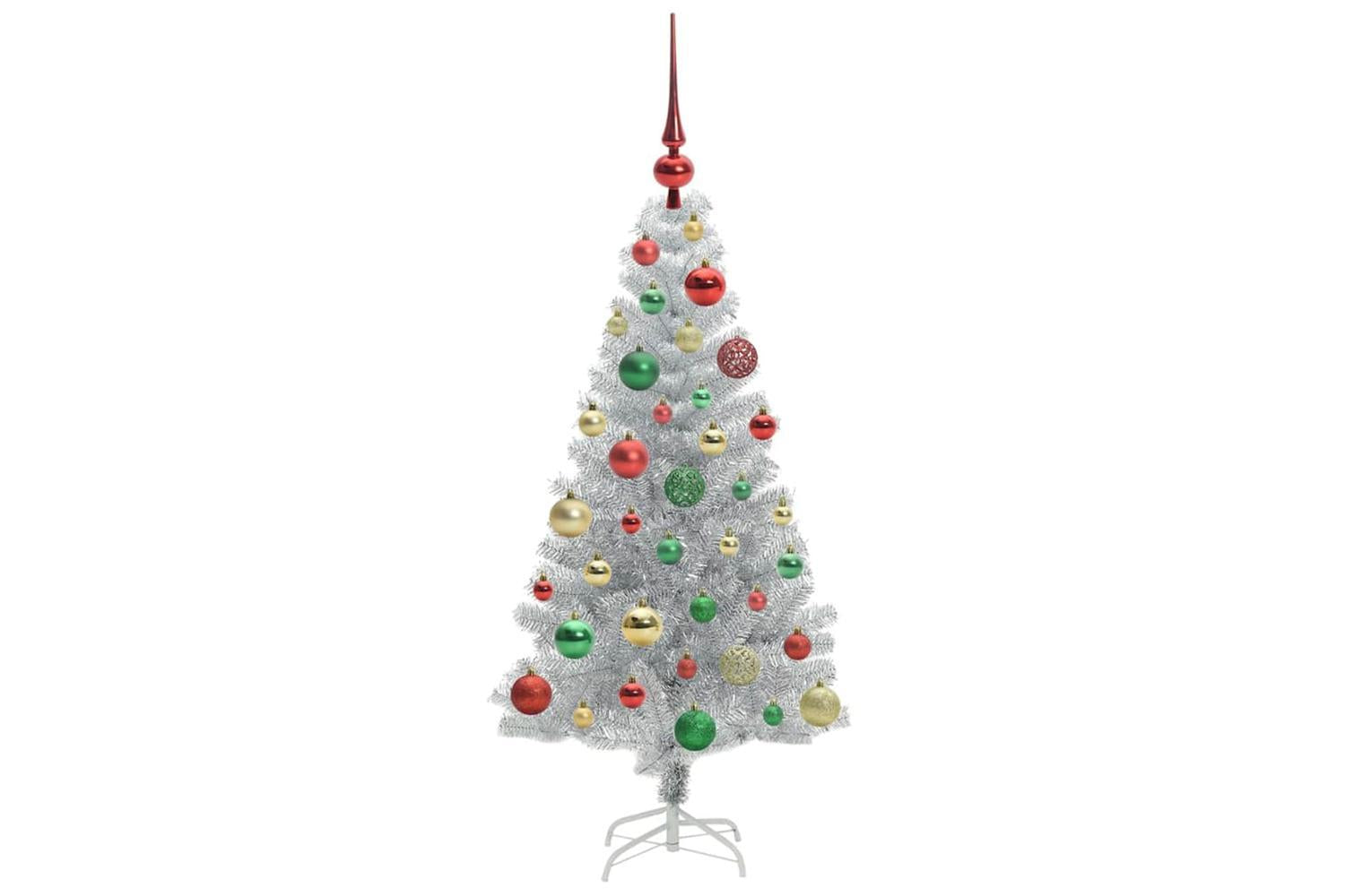 Vidaxl Christmas Tree With 150 Leds With Stand Silver 120 Cm Pet-6