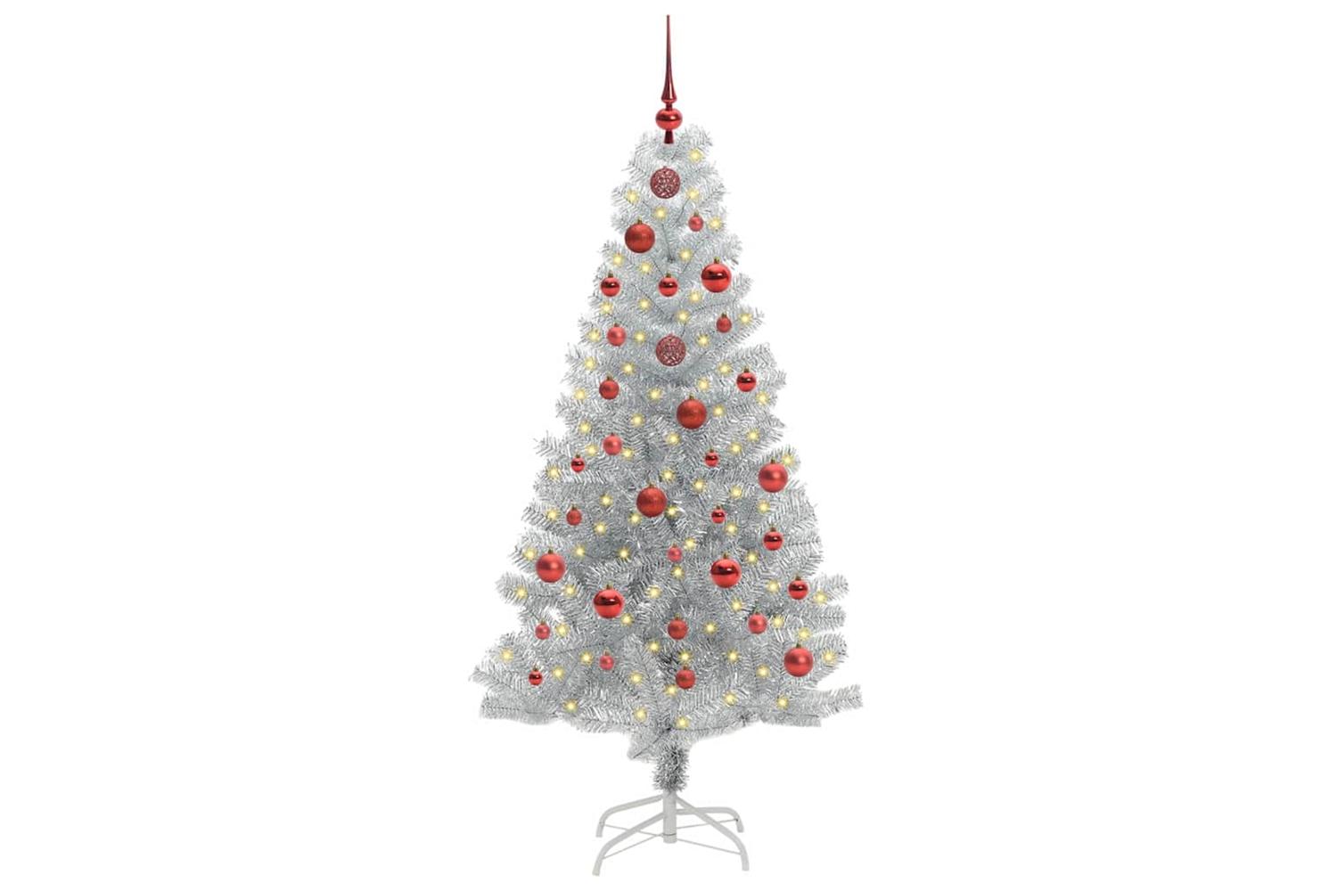Vidaxl Christmas Tree With 150 Leds With Stand Silver 150 Cm Pet-3