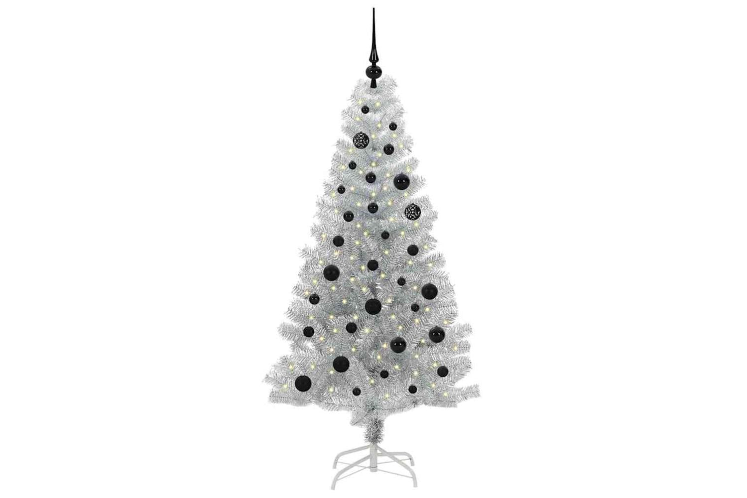 Vidaxl Christmas Tree With 150 Leds With Stand Silver 150 Cm Pet-3