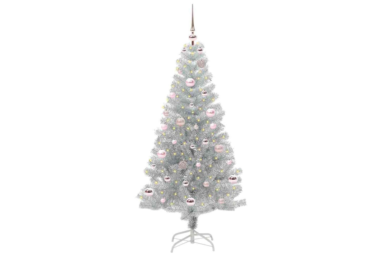 Vidaxl Christmas Tree With 150 Leds With Stand Silver 150 Cm Pet-2