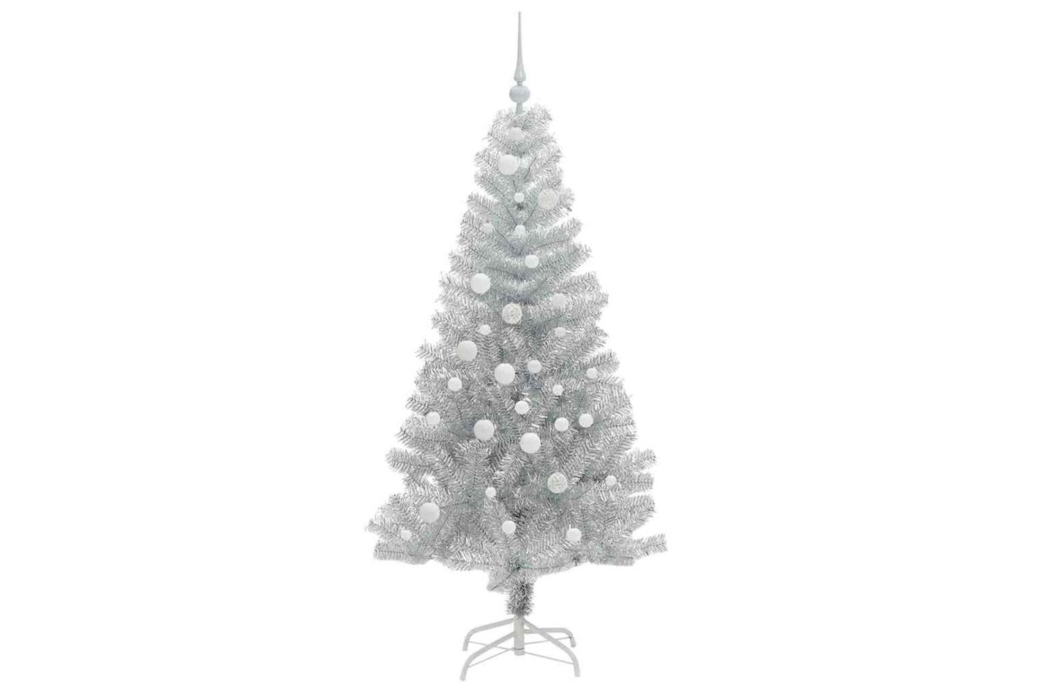 Vidaxl Christmas Tree With 150 Leds With Stand Silver 150 Cm Pet-4