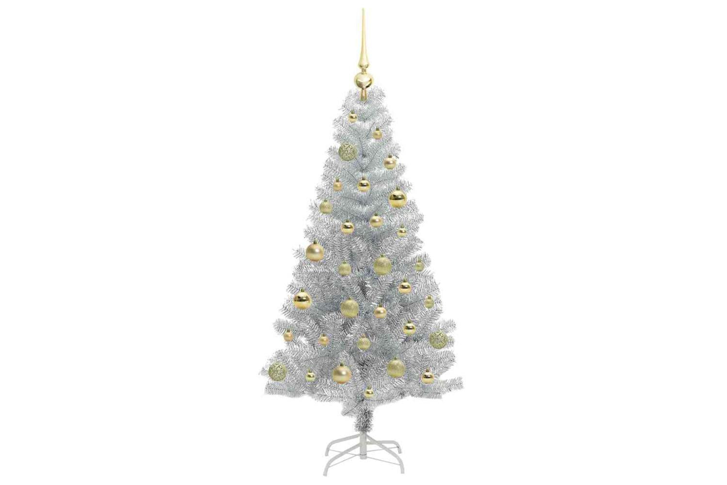 Vidaxl Christmas Tree With 150 Leds With Stand Silver 150 Cm Pet-4