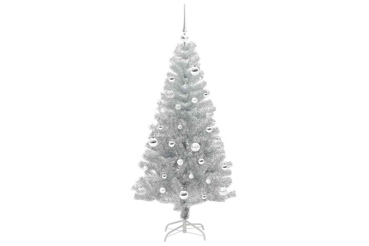 Vidaxl Christmas Tree With 150 Leds With Stand Silver 150 Cm Pet-4