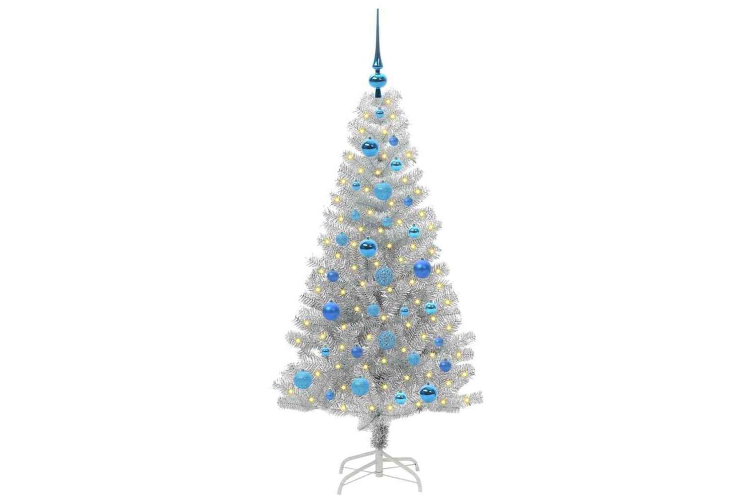 Vidaxl Christmas Tree With 150 Leds With Stand Silver 150 Cm Pet-3