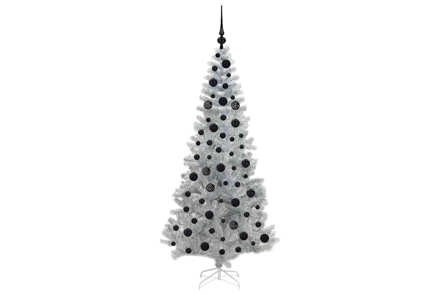 Vidaxl Christmas Tree With 300 Leds With Stand Silver 180 Cm Pet-4