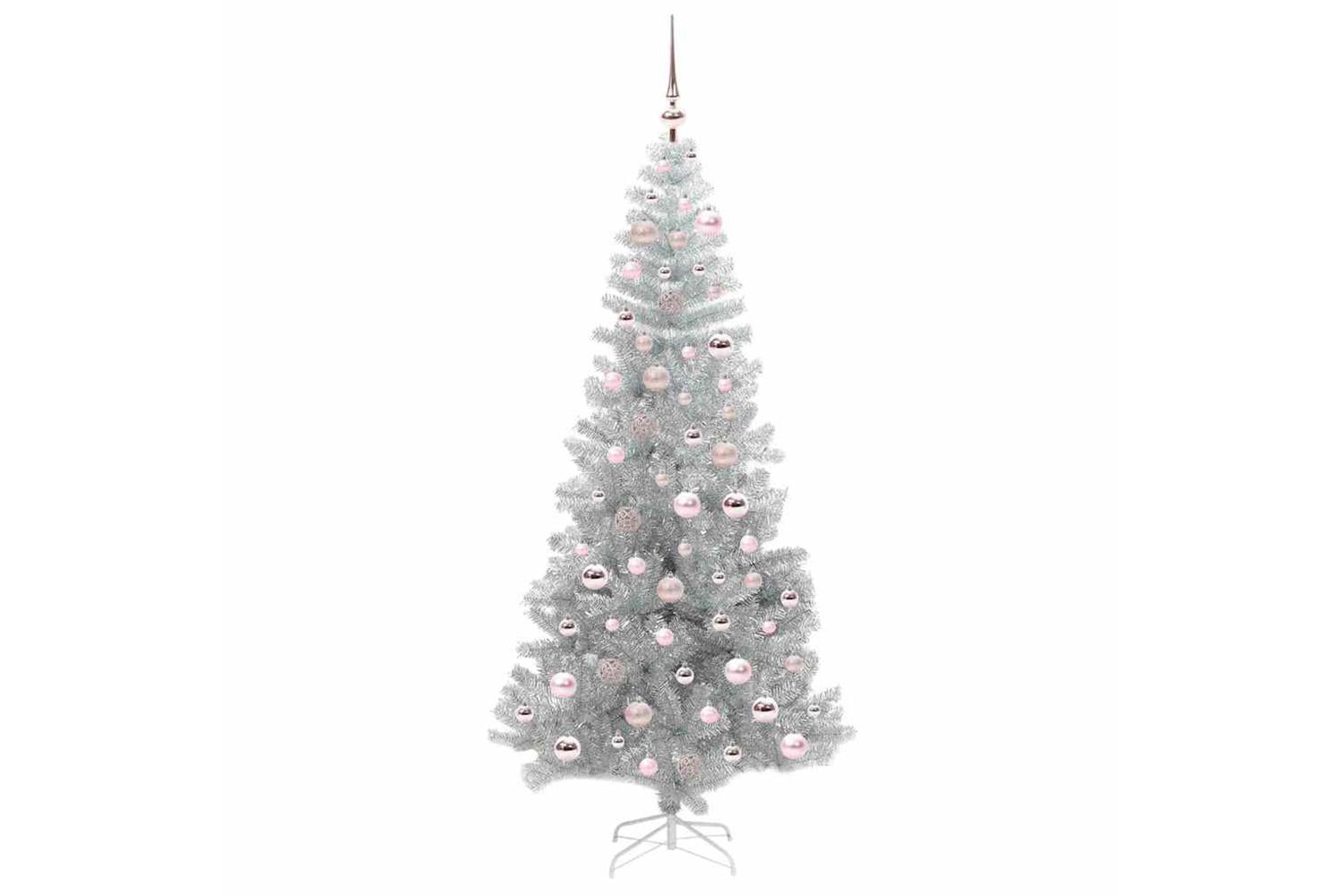 Vidaxl Christmas Tree With 300 Leds With Stand Silver 180 Cm Pet-4