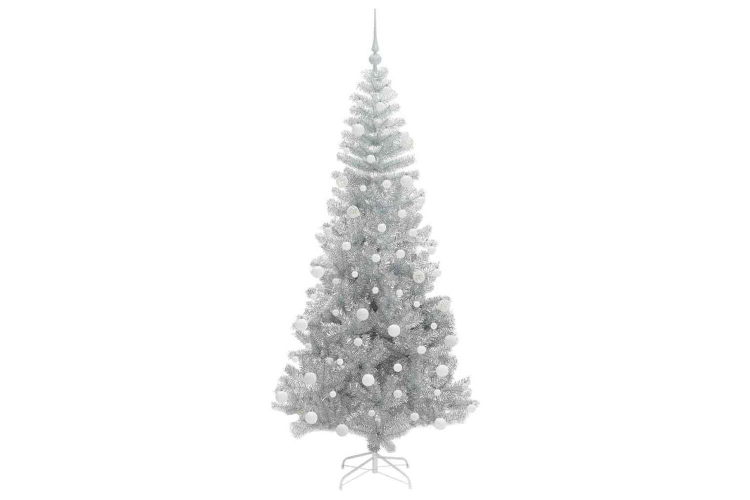 Vidaxl Christmas Tree With 300 Leds With Stand Silver 180 Cm Pet-4