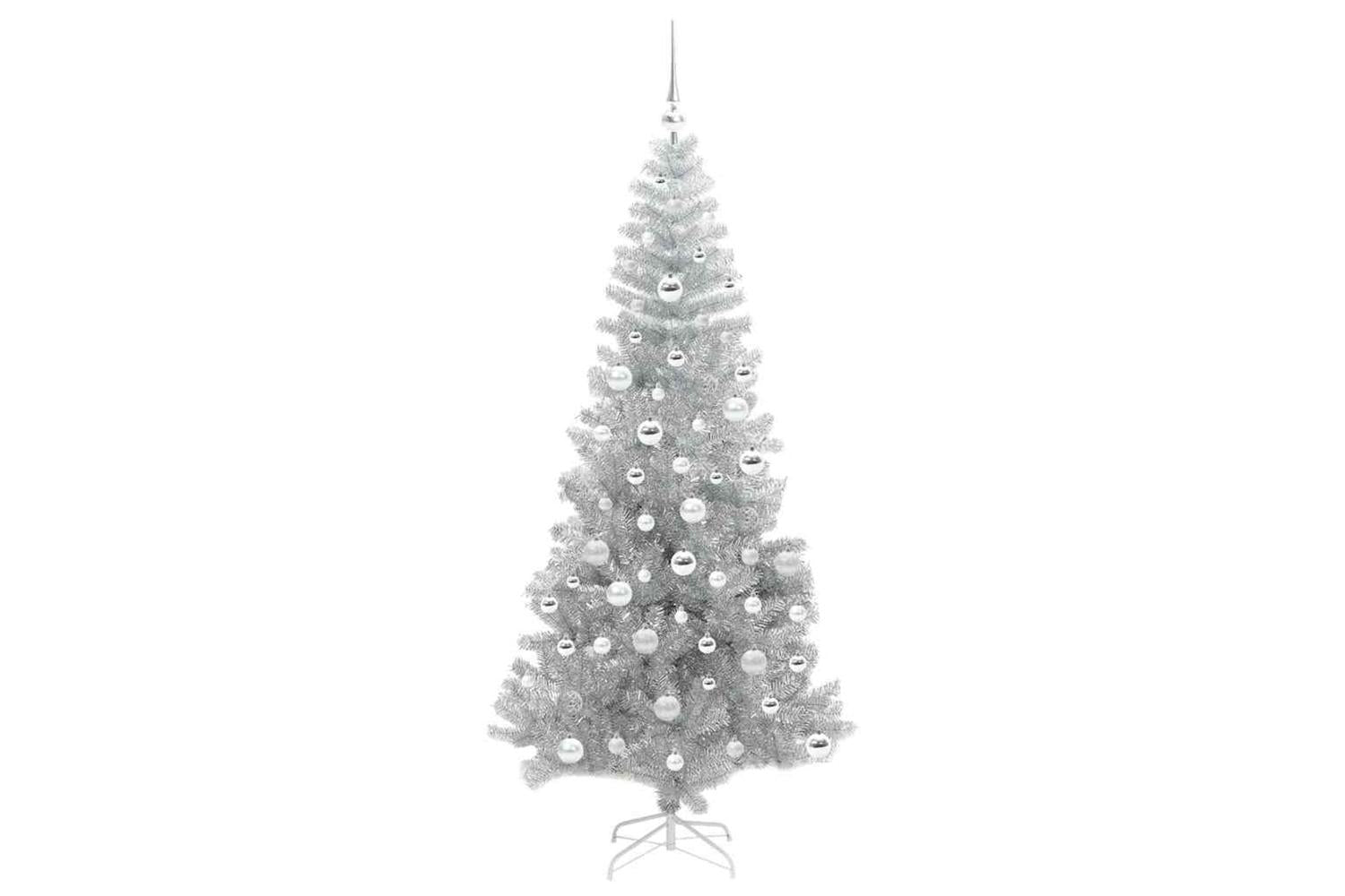 Vidaxl Christmas Tree With 300 Leds With Stand Silver 180 Cm Pet-4