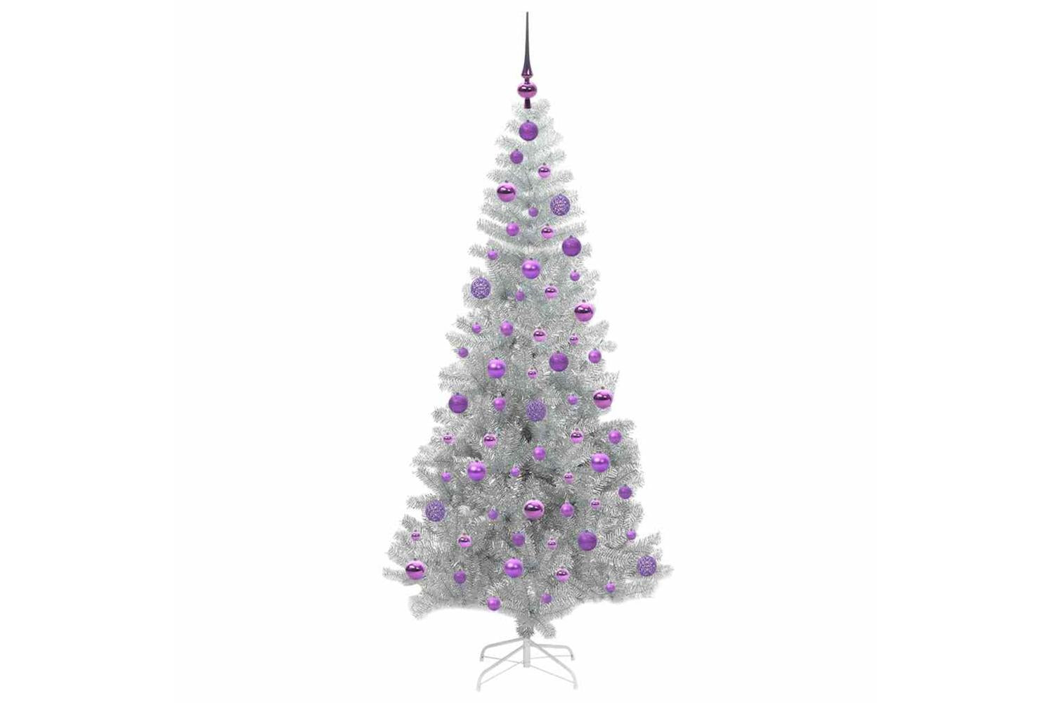 Vidaxl Christmas Tree With 300 Leds With Stand Silver 180 Cm Pet-4