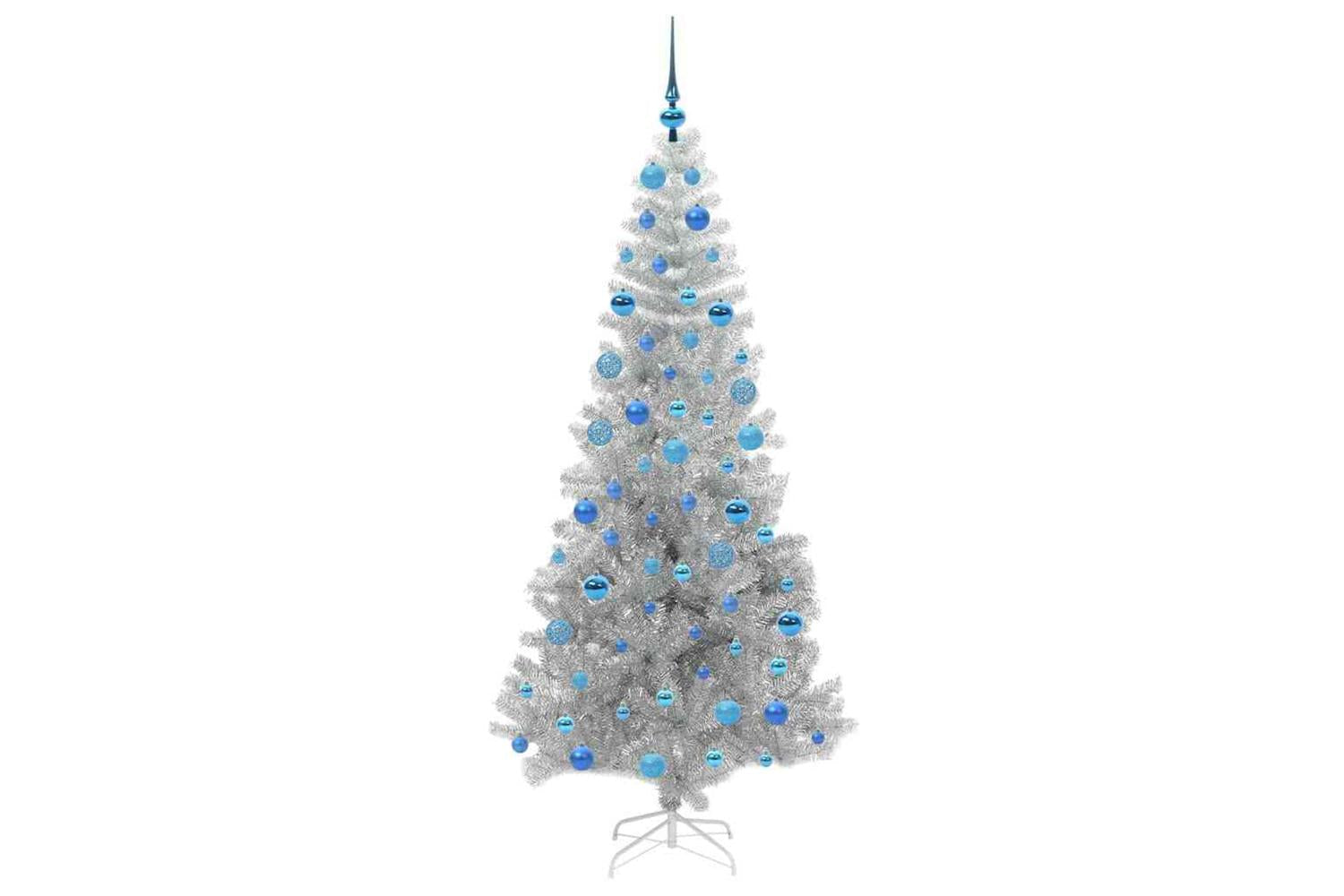Vidaxl Christmas Tree With 300 Leds With Stand Silver 180 Cm Pet-4