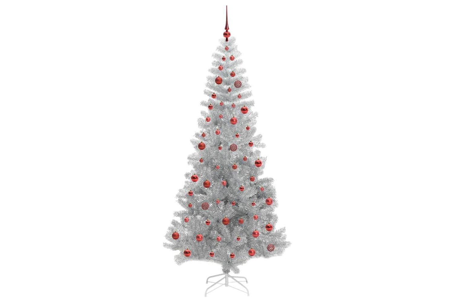 Vidaxl Christmas Tree With 300 Leds With Stand Silver 210 Cm Pet-4