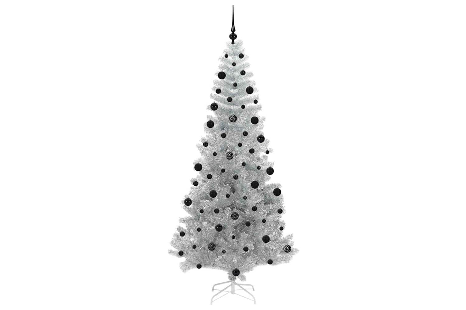 Vidaxl Christmas Tree With 300 Leds With Stand Silver 210 Cm Pet-4
