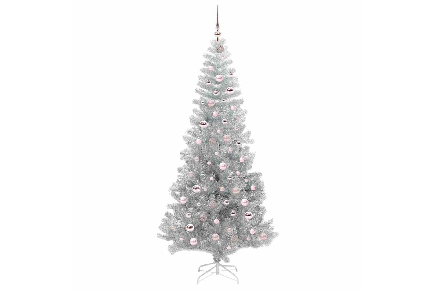 Vidaxl Christmas Tree With 300 Leds With Stand Silver 210 Cm Pet-4