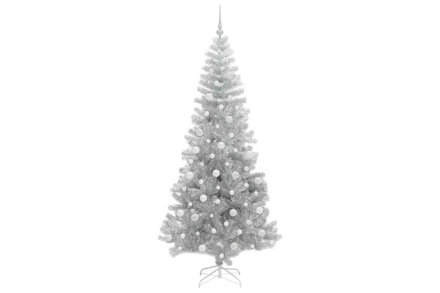 Vidaxl Christmas Tree With 300 Leds With Stand Silver 210 Cm Pet-4