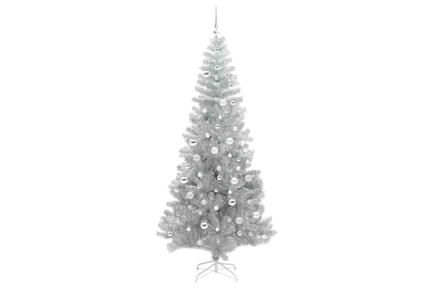 Vidaxl Christmas Tree With 300 Leds With Stand Silver 210 Cm Pet-4