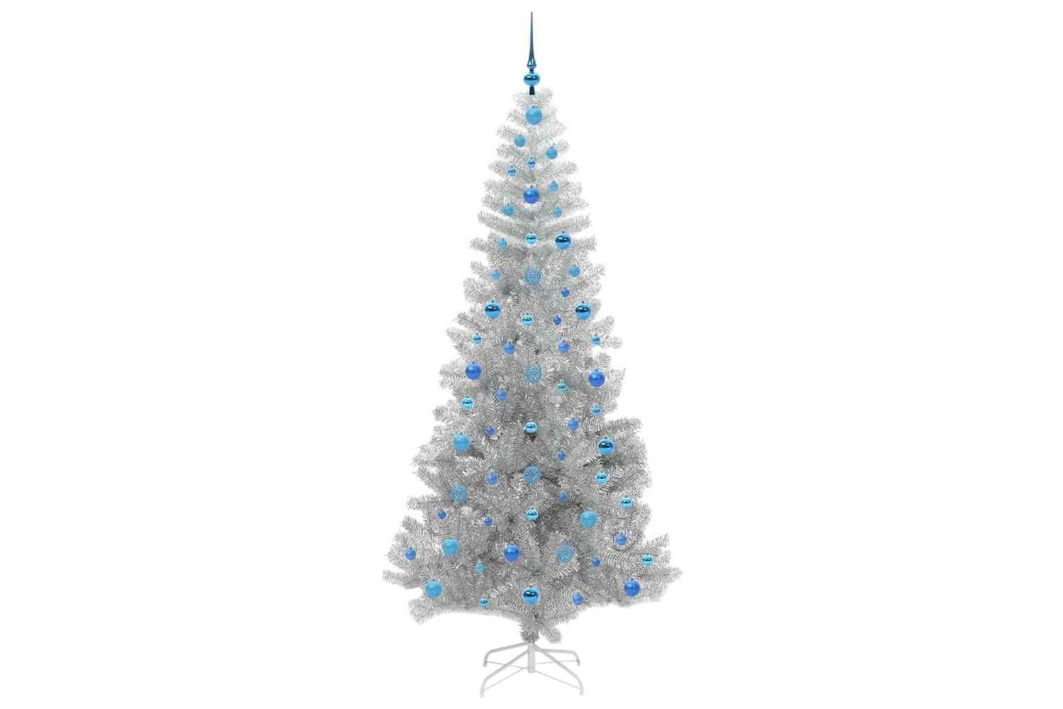 Vidaxl Christmas Tree With 300 Leds With Stand Silver 210 Cm Pet-4