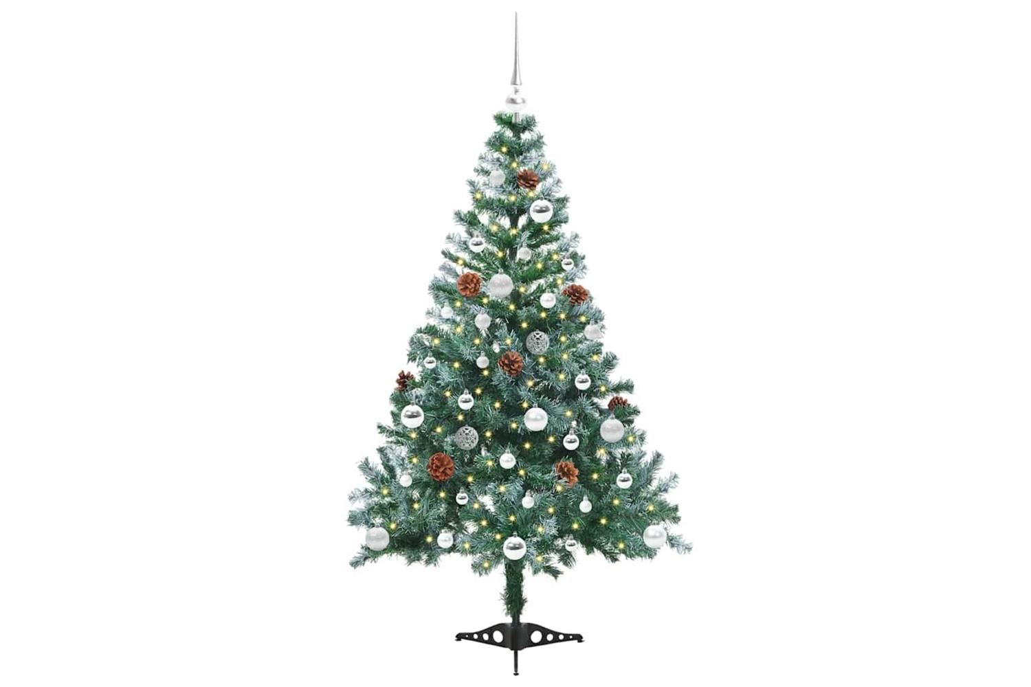 Vidaxl Artificial Christmas Tree With Stand Green 150 Cm Pvc And Steel-3