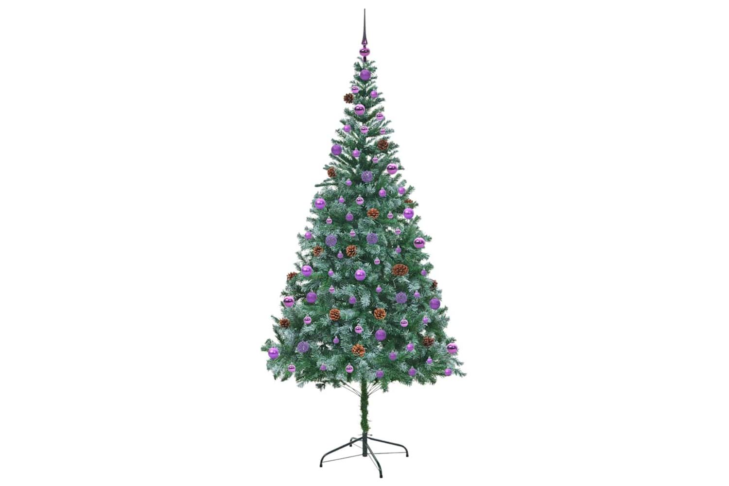 Vidaxl Artificial Christmas Tree With Stand Green 210 Cm Pvc And Steel-4