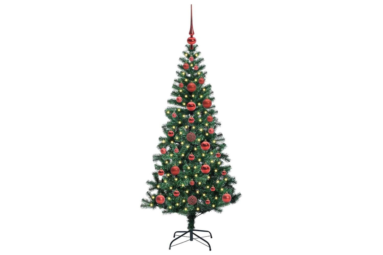 Vidaxl Artificial Pre-lit Christmas Tree Green 120 Cm Pvc And Metal-3