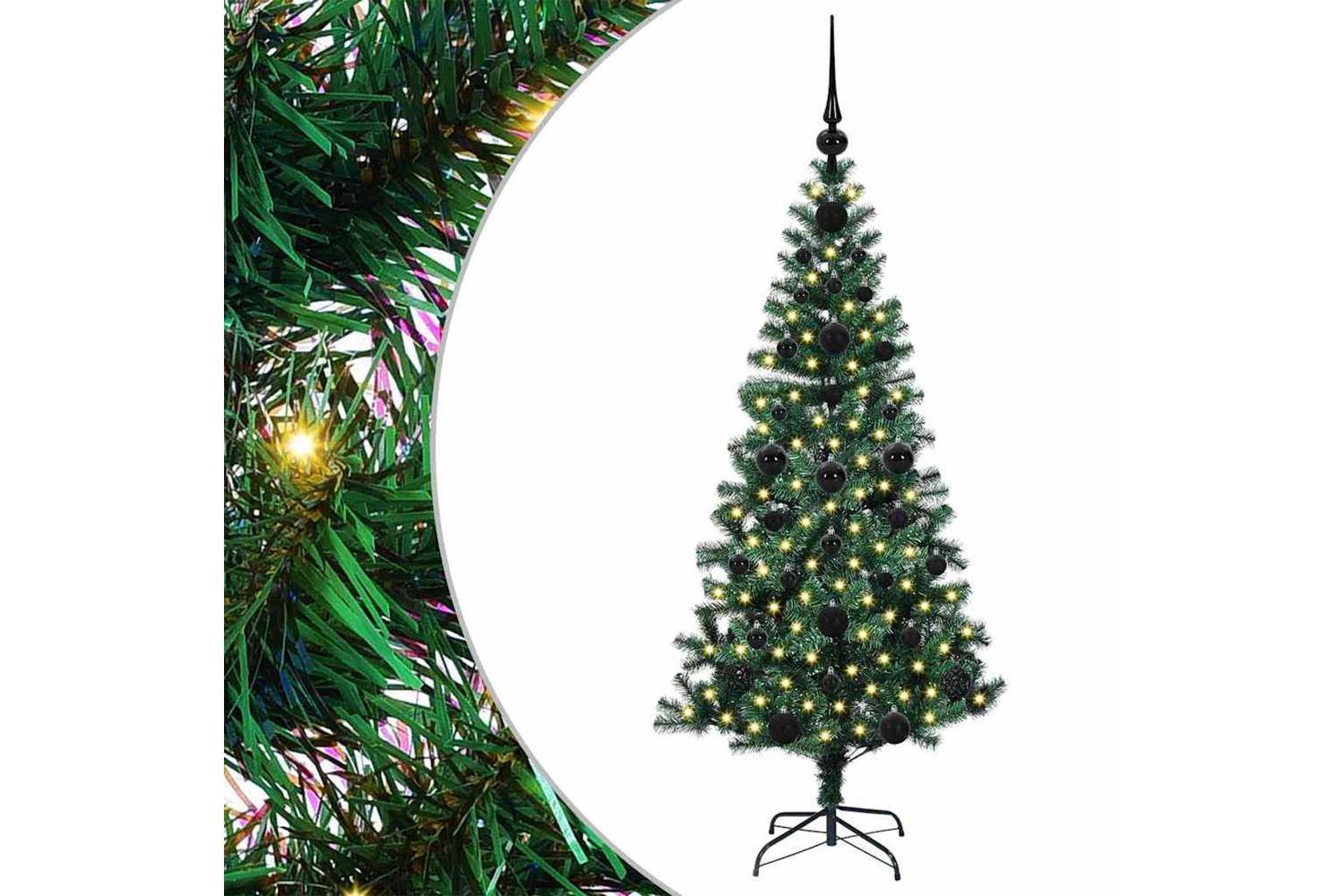 Vidaxl Artificial Pre-lit Christmas Tree Green 120 Cm Pvc And Metal-2
