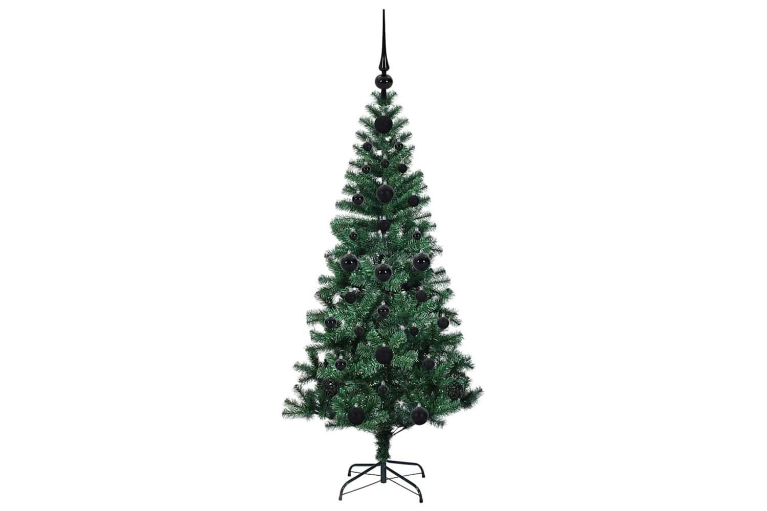 Vidaxl Artificial Pre-lit Christmas Tree Green 120 Cm Pvc And Metal-4
