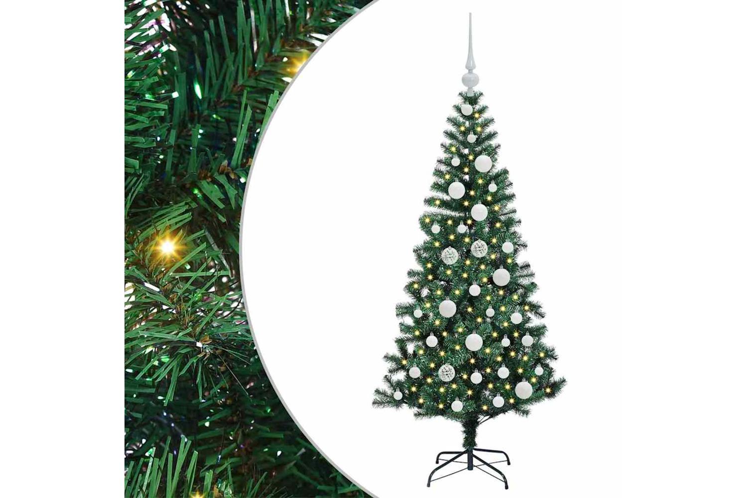 Vidaxl Artificial Pre-lit Christmas Tree Green 120 Cm Pvc And Metal-2