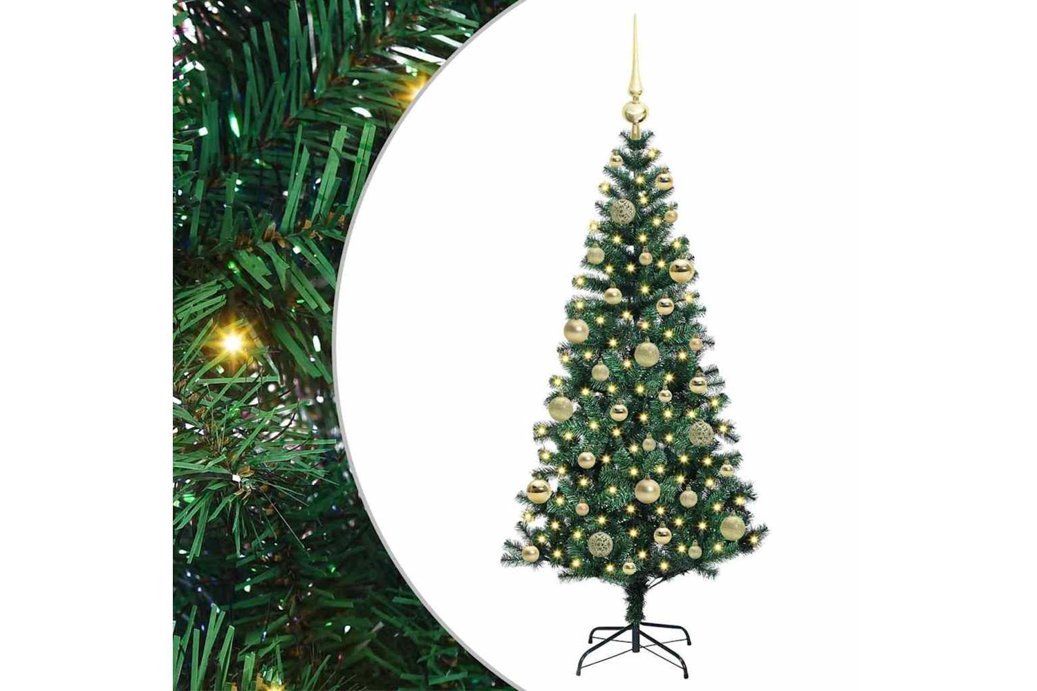 Vidaxl Artificial Pre-lit Christmas Tree Green 120 Cm Pvc And Metal-2