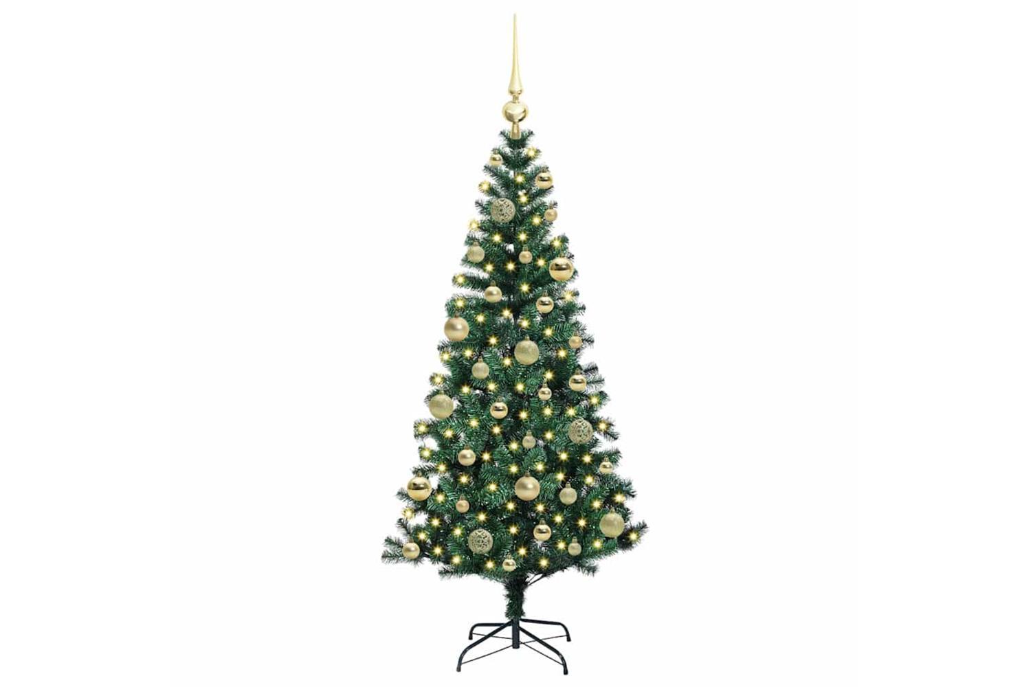 Vidaxl Artificial Pre-lit Christmas Tree Green 120 Cm Pvc And Metal-3