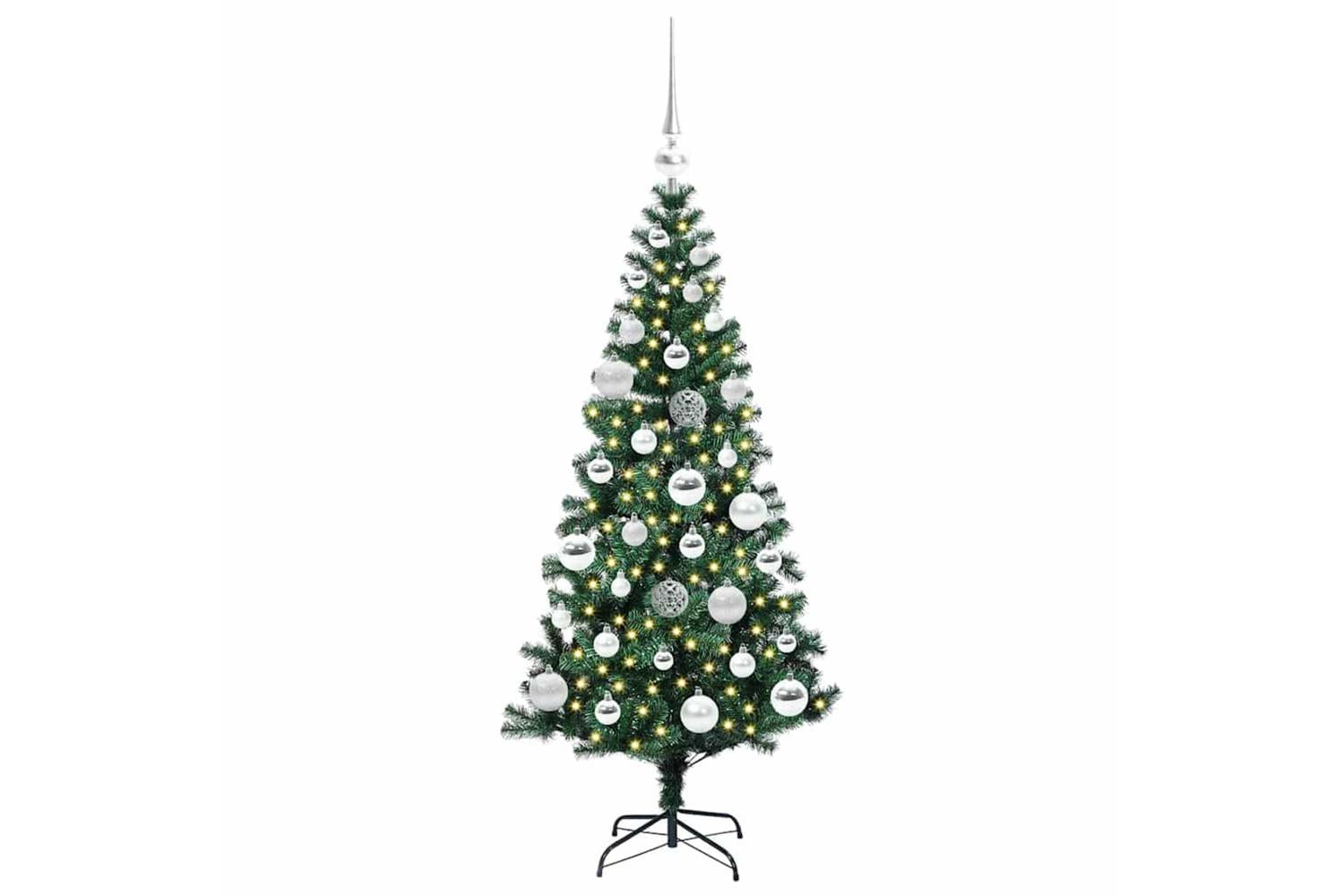 Vidaxl Artificial Pre-lit Christmas Tree Green 120 Cm Pvc And Metal-3