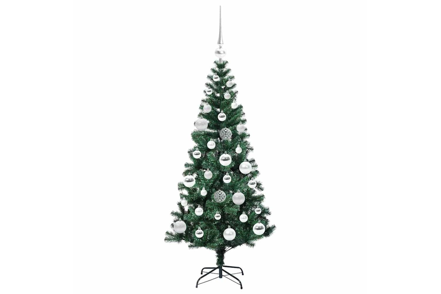 Vidaxl Artificial Pre-lit Christmas Tree Green 120 Cm Pvc And Metal-4